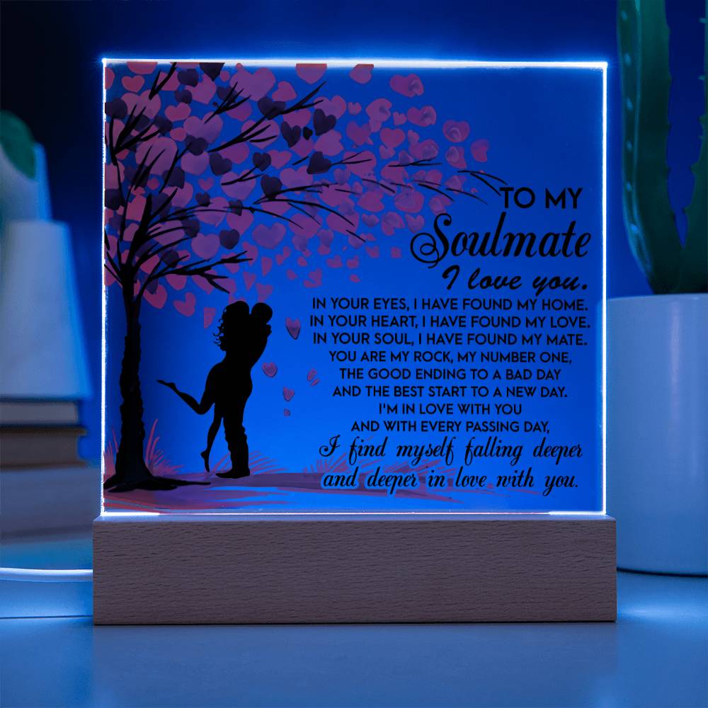 Soulmate - Falling Deeper in Love - LED Acrylic Plaque Table Top Display