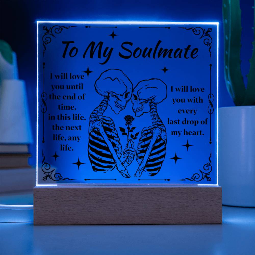 Soulmate Halloween Gift - End of Time - Acrylic Square Plaque with Available LED Night Light