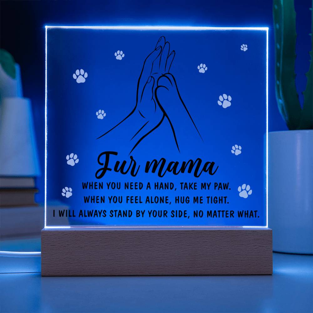 Fur Mama Gift - Take My Paw - Acrylic Square Plaque