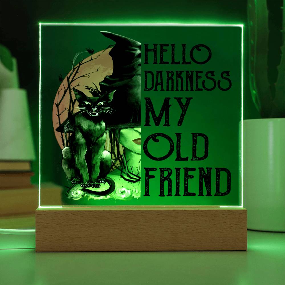 Halloween Gift - My Old Friend - Acrylic Square Plaque with Available LED Night Light