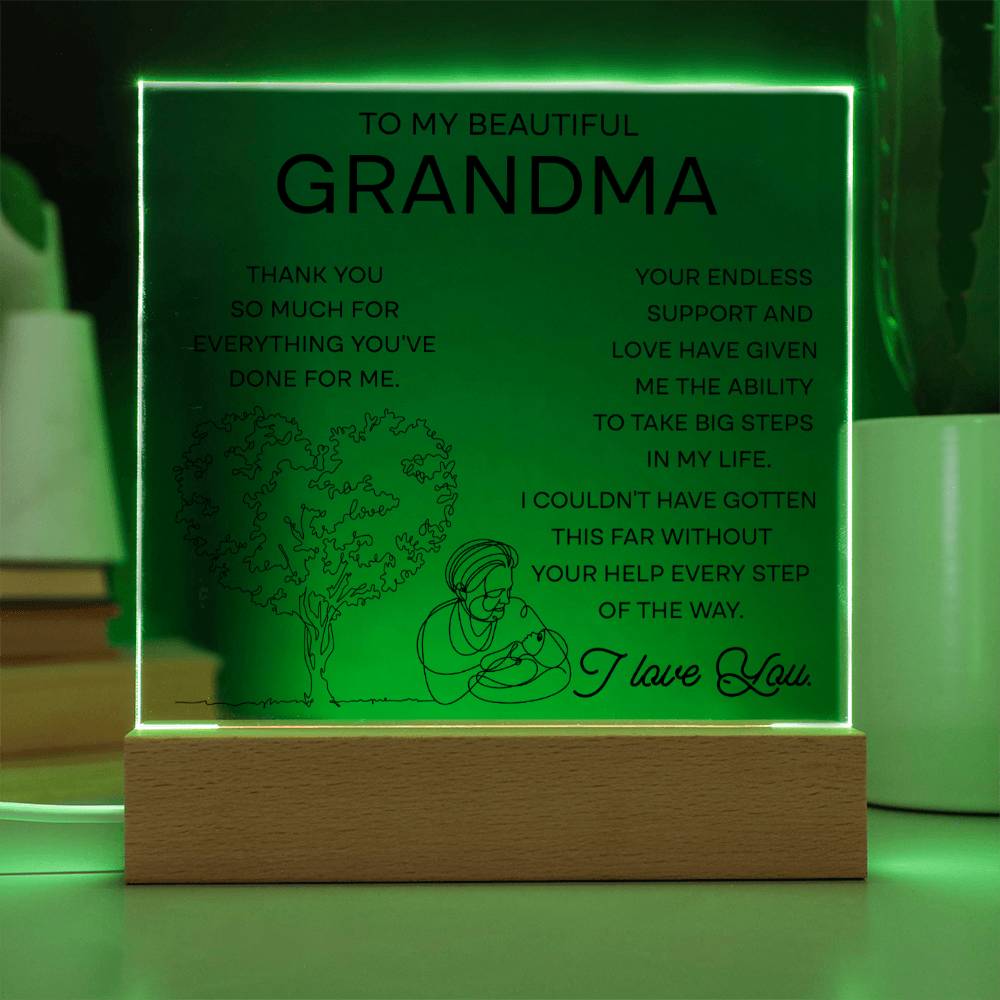 Grandma Gift - Acrylic Sign Plaque -Your Endless Support