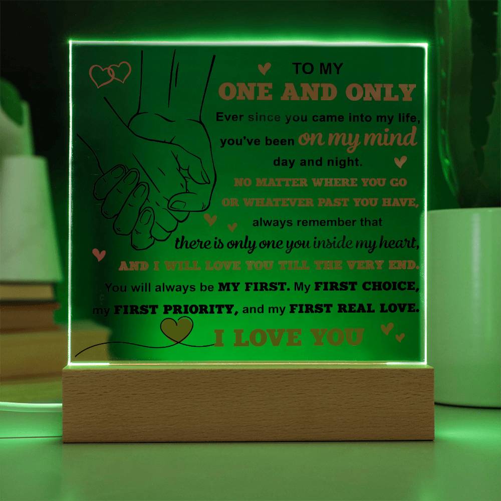 Soulmate - To My One and Only - LED Acrylic Plaque Table Top Display