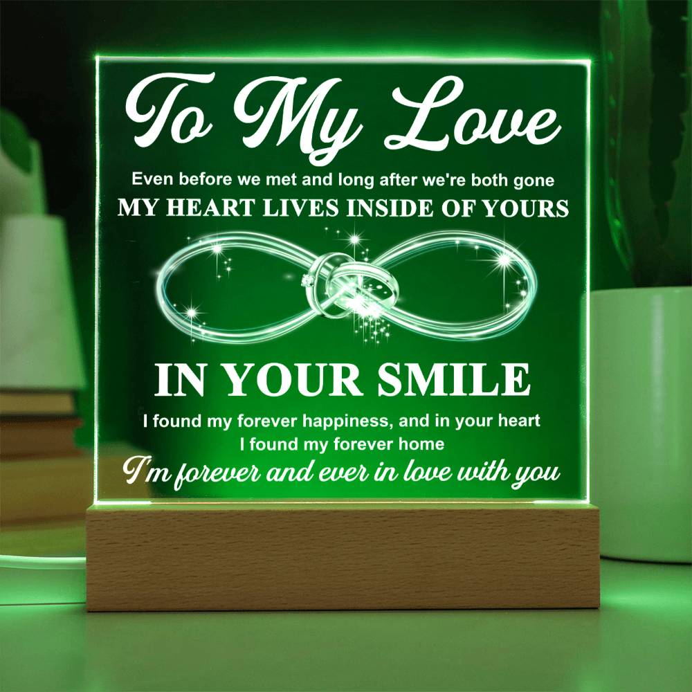 Soulmate - My Love Forever Home - LED Acrylic Plaque Table Top Display