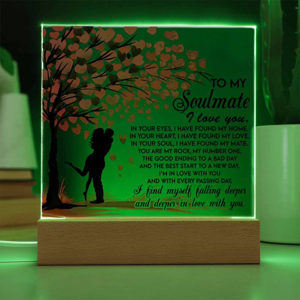 Soulmate - Falling Deeper in Love - LED Acrylic Plaque Table Top Display