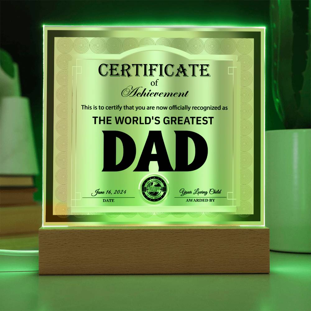 Dad Gift-Officially Recognized-Square Acrylic Plaque