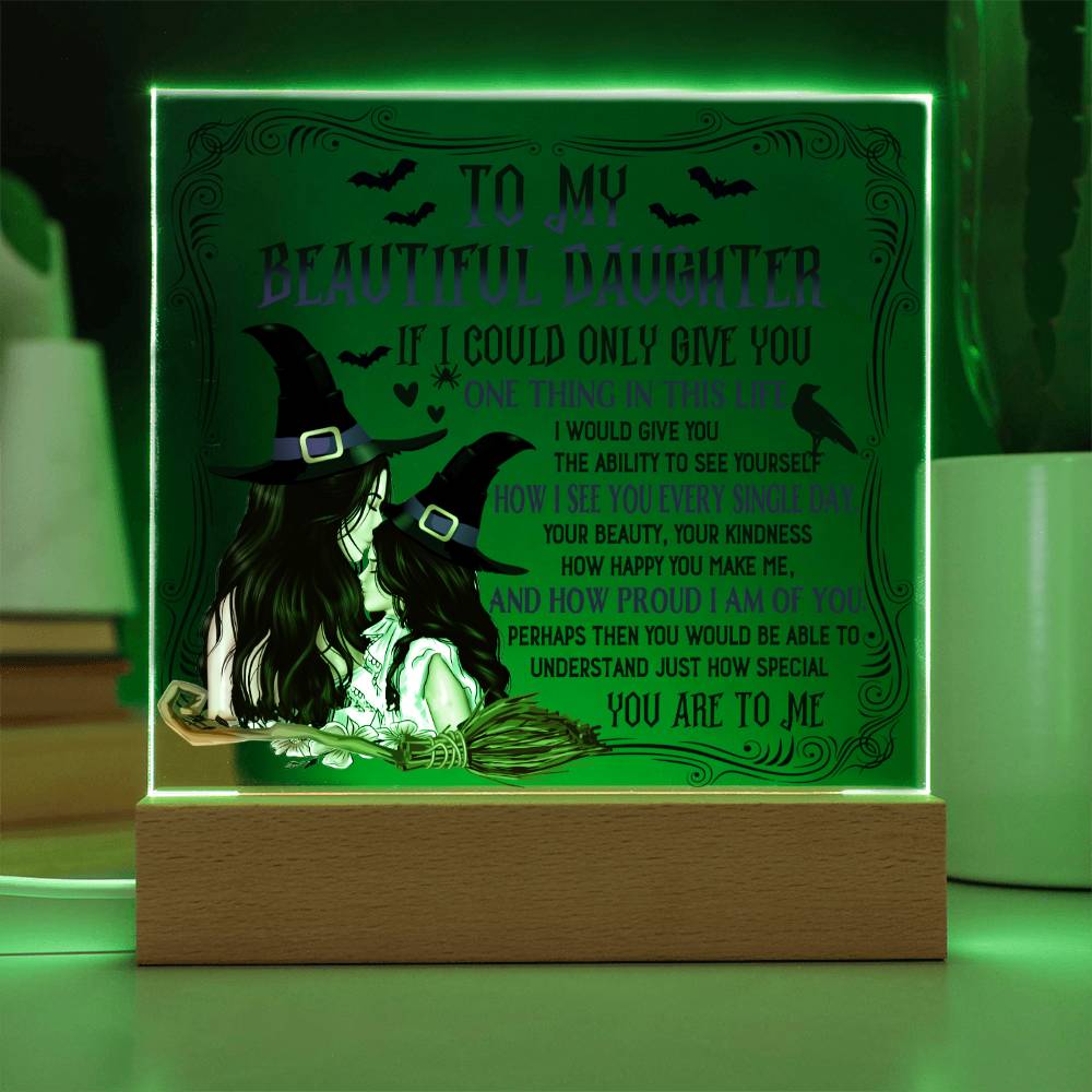 Halloween Gift For Daughter - How Special - Acrylic Square Plaque with Available LED Night Light