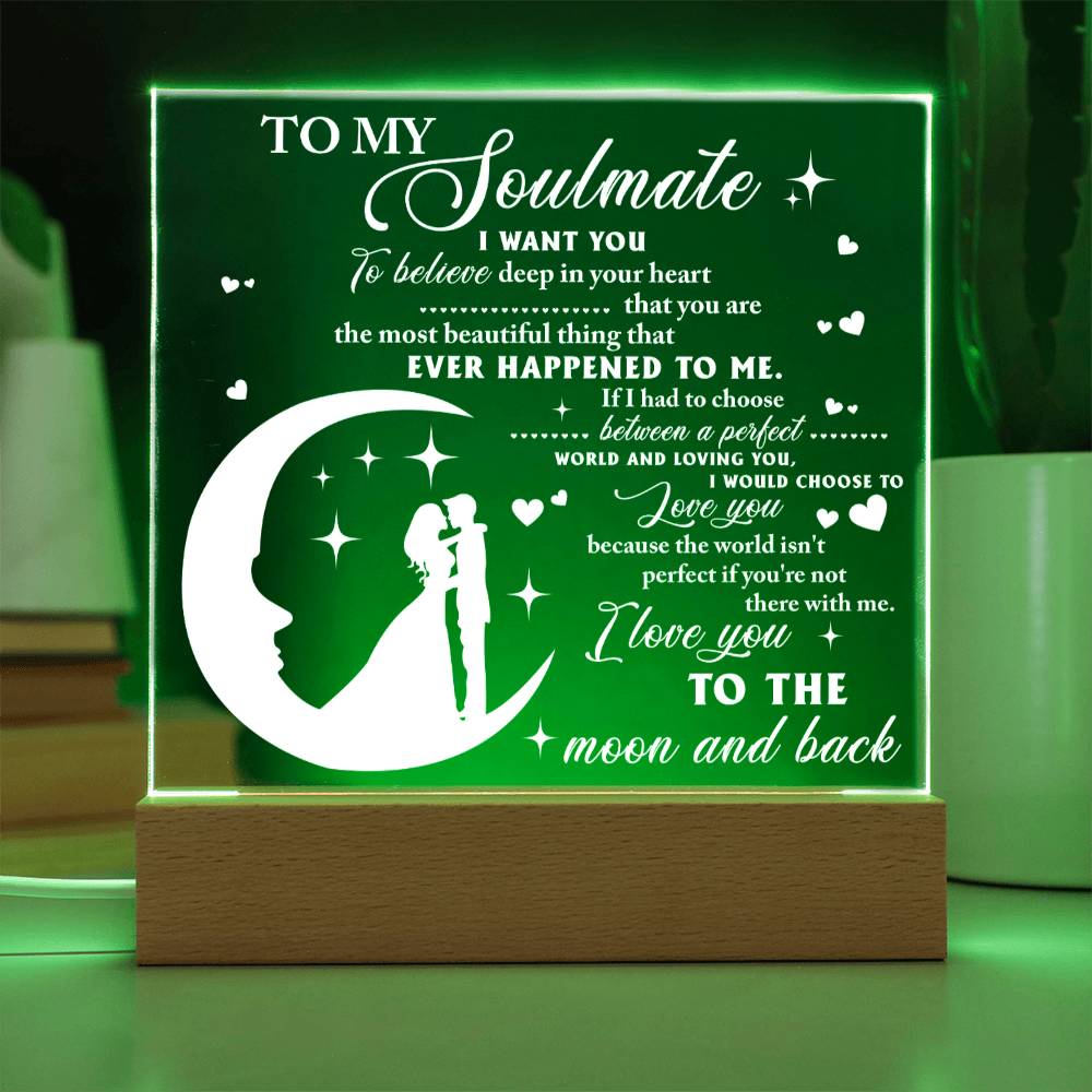 Soulmate - Most Beautiful Thing - LED Acrylic Plaque Table Top Display