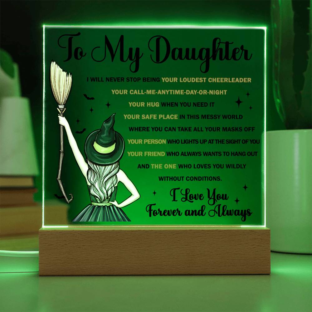 Daughter Halloween  Gift - Your Friend - Acrylic Square Plaque with Available Night Light