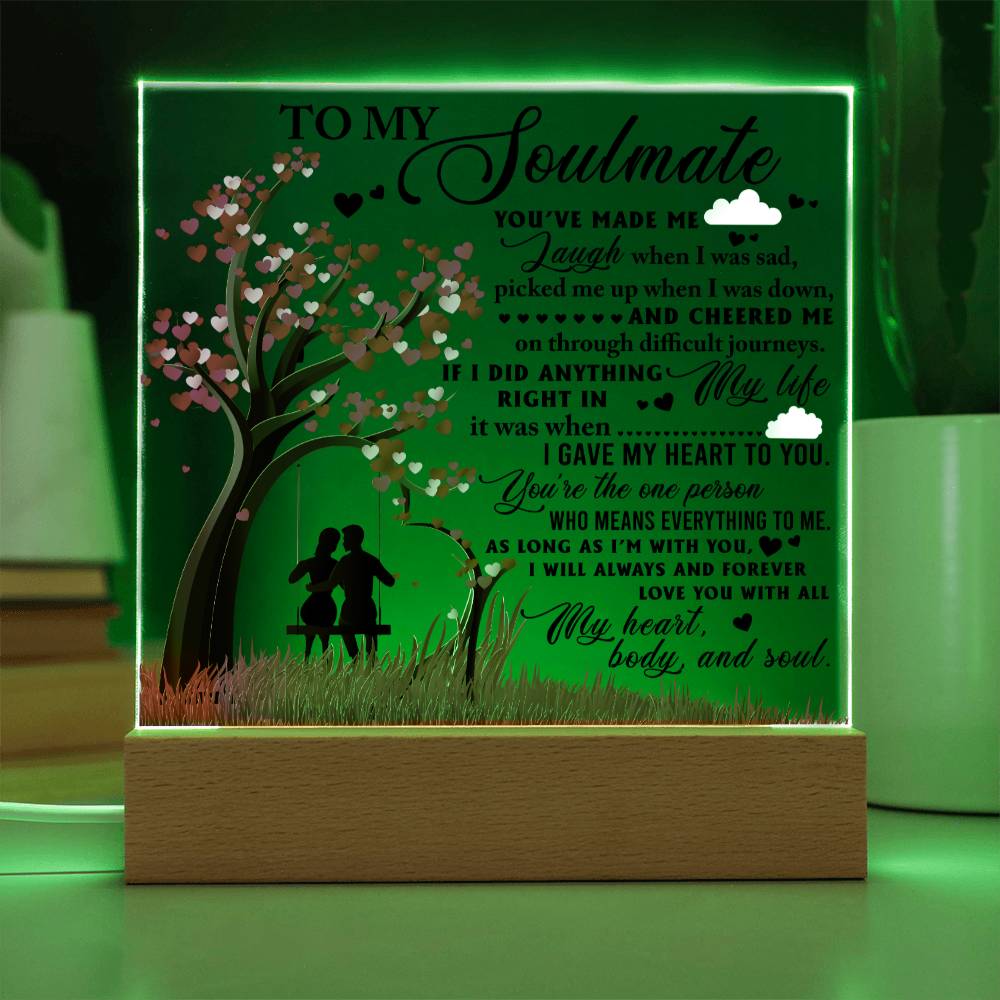 Soulmate Gift - I'm With You - LED Acrylic Plaque Table Top Display