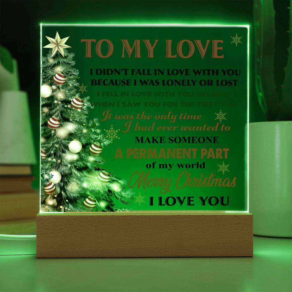 Soulmate Gift - To My Love - Acrylic Plaque with Available LED Night Light