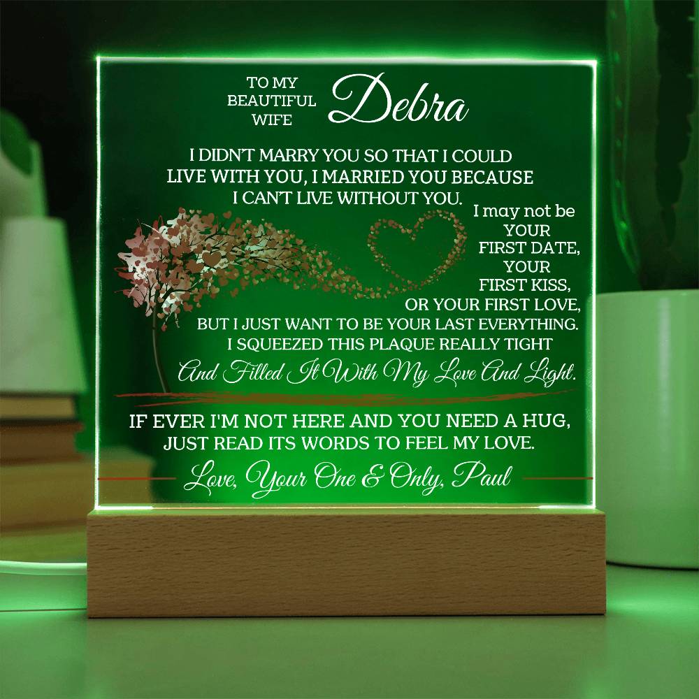 To My Wife - Personalize with Names - I Want To Be Your Last Everything - Acrylic LED Plaque