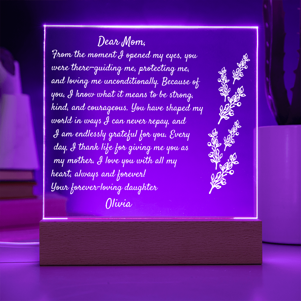 Daughter letter to Mom