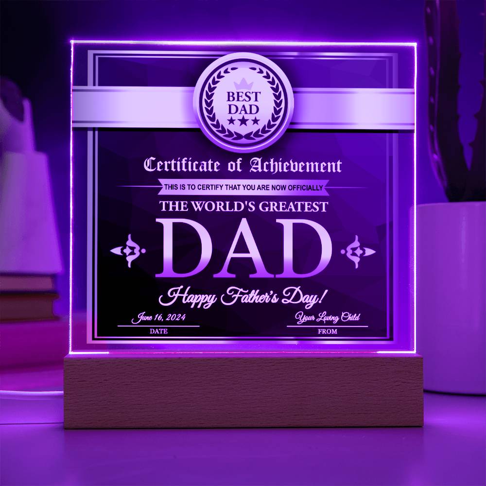 Dad Gift-Your Loving Child-Square Acrylic Plaque