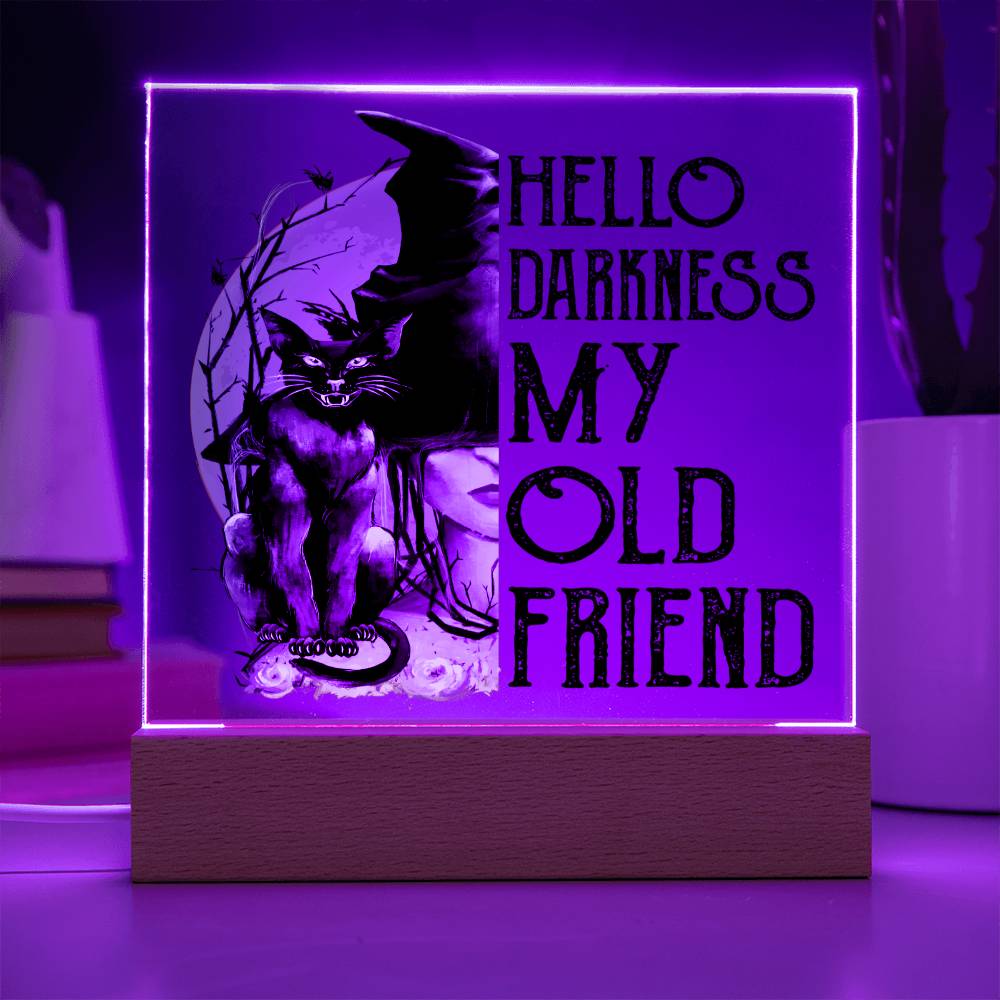 Halloween Gift - My Old Friend - Acrylic Square Plaque with Available LED Night Light