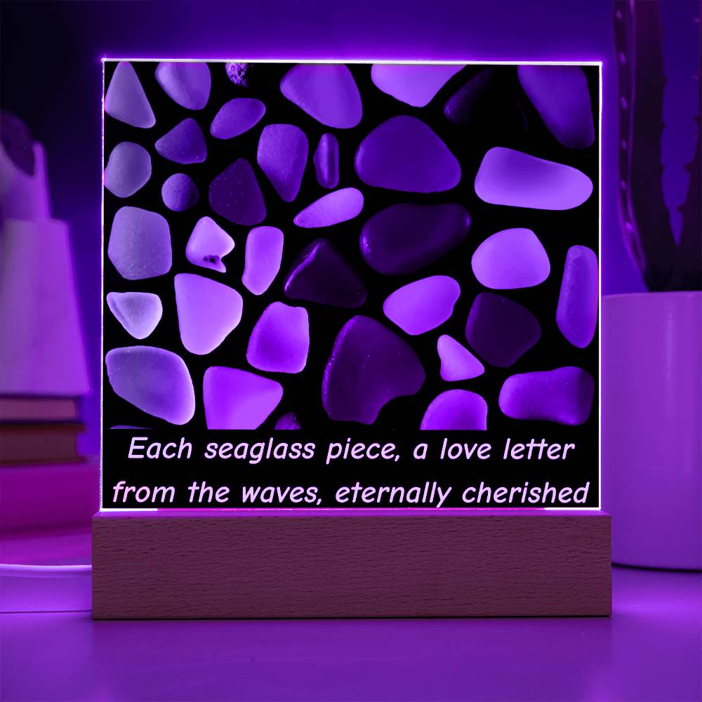 Sea Glass Love Letter Acrylic Plaque Table Top Display