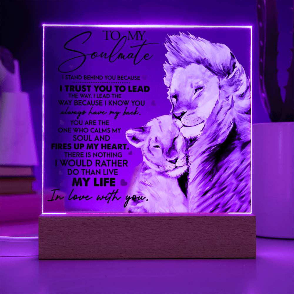 Soulmate - I Trust You - LED Acrylic Plaque Table Top Display