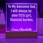Funny Dad Gift-Financial Burden-I'm Lucky Your My Dad Acrylic Plaque