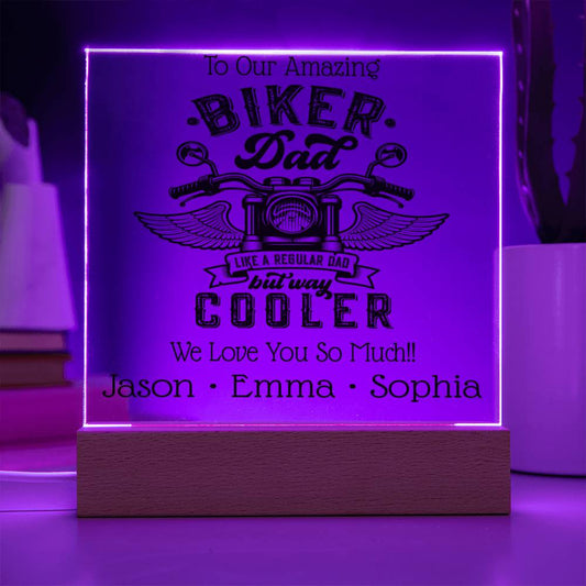 Personalized Gift For Dad - Amazing Biker Dad Acrylic Plaque