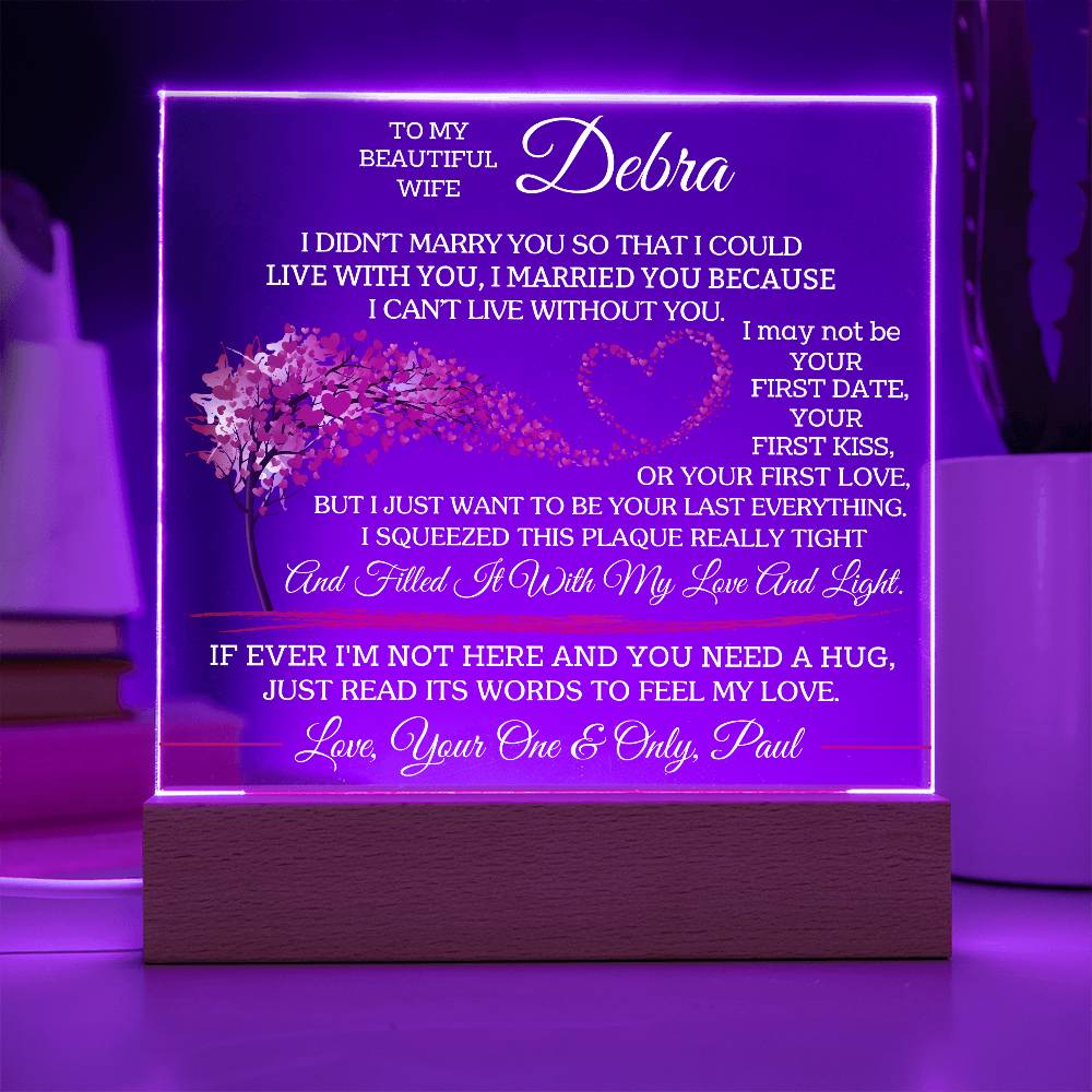 To My Wife - Personalize with Names - I Want To Be Your Last Everything - Acrylic LED Plaque