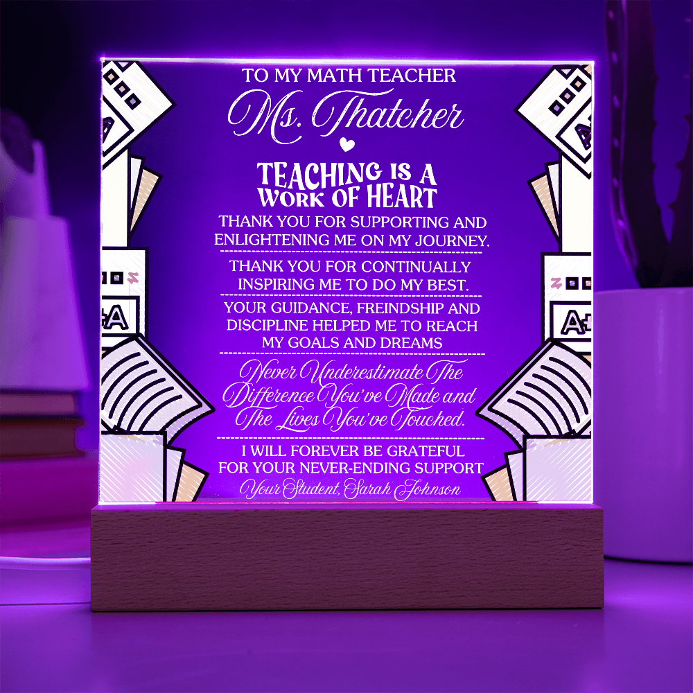 Teacher Appreciation -enlighten me - personalized