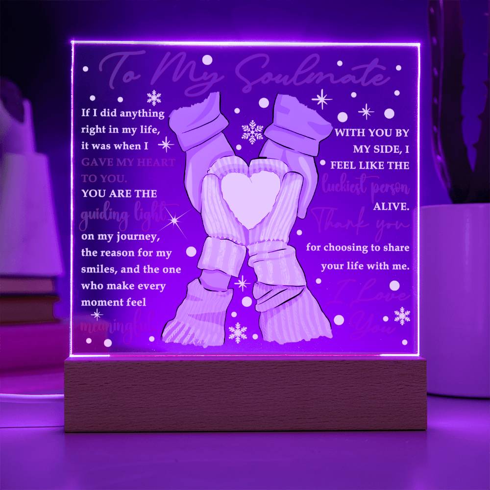 Soulmate Gift - By My Side - Square Acrylic Plaque