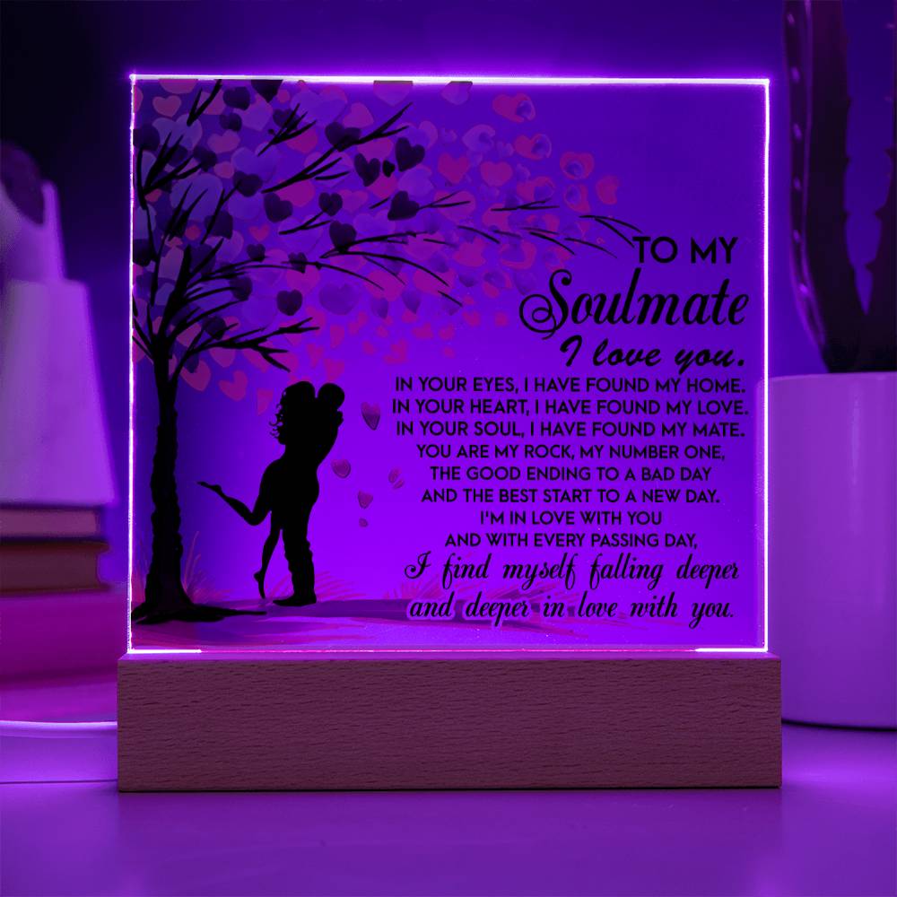 Soulmate - Falling Deeper in Love - LED Acrylic Plaque Table Top Display