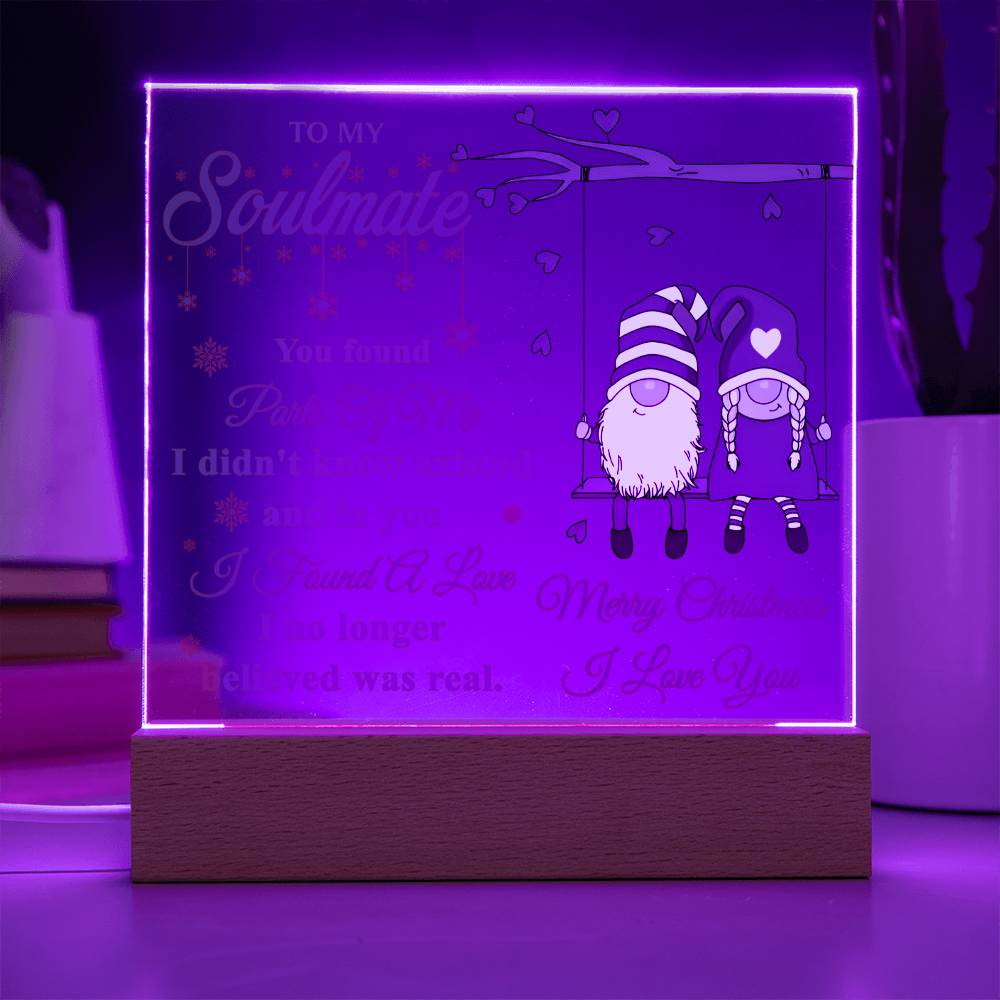 Soulmate Gift - Found Love - Square Acrylic Plaque