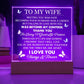 To My Wife - Thank You For Being A Great Life Partner - Acrylic LED Plaque