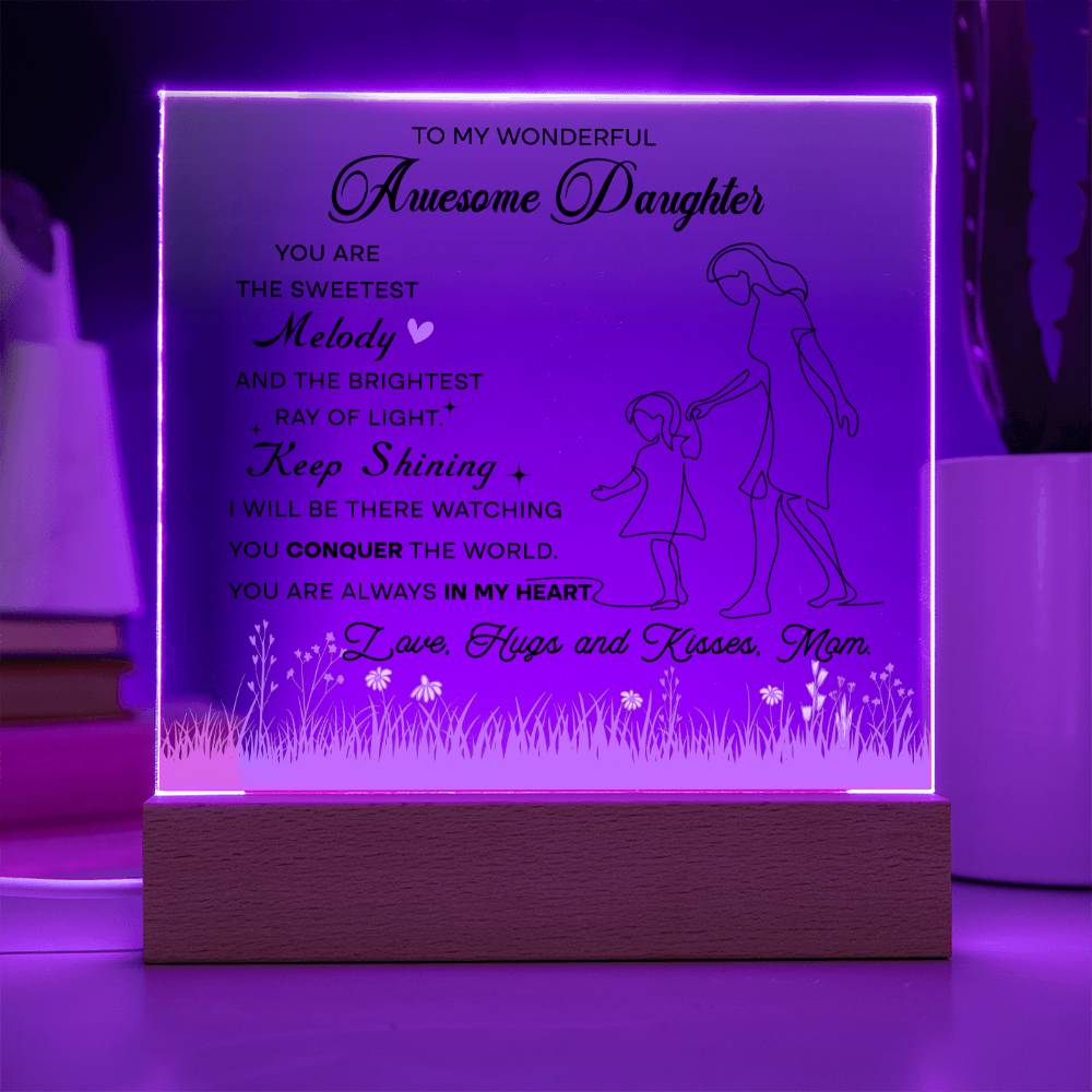 Wonderful Awesome Daughter Gift From Mom - Acrylic Plaque