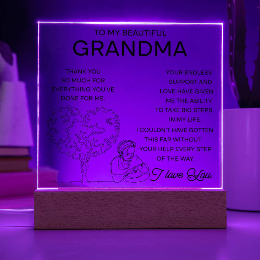 Grandma Gift - Acrylic Sign Plaque -Your Endless Support