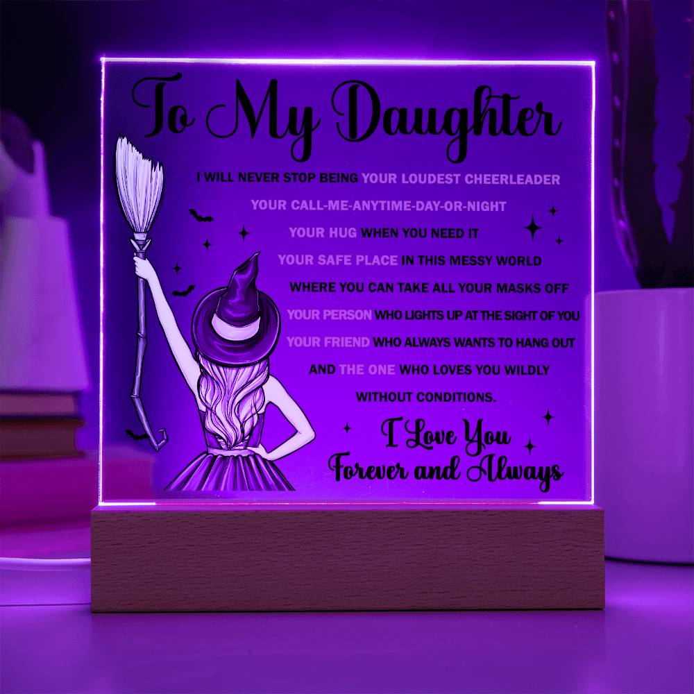 Daughter Halloween  Gift - Your Friend - Acrylic Square Plaque with Available Night Light