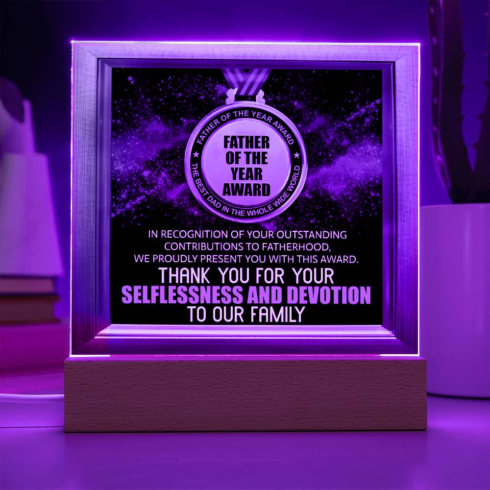 Dad Gift- Dad Of The Year-Square Acrylic Plaque