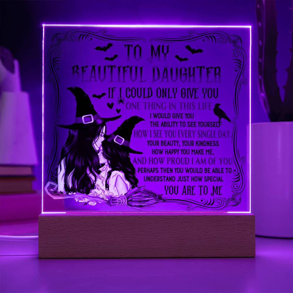 Halloween Gift For Daughter - How Special - Acrylic Square Plaque with Available LED Night Light