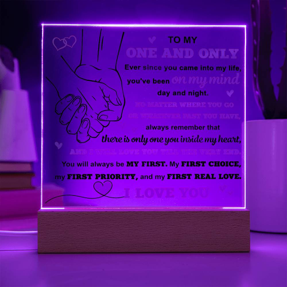 Soulmate - To My One and Only - LED Acrylic Plaque Table Top Display