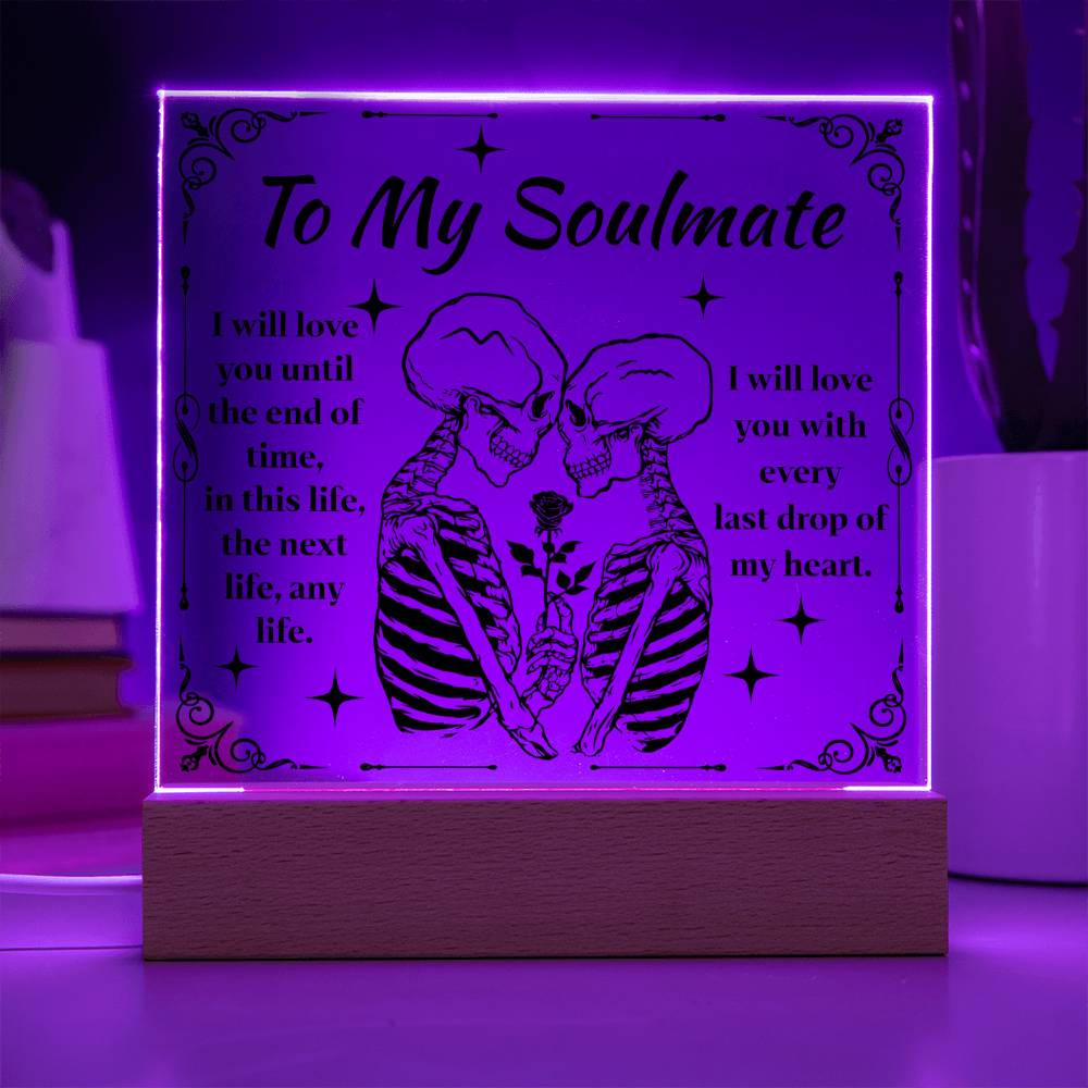 Soulmate Halloween Gift - End of Time - Acrylic Square Plaque with Available LED Night Light