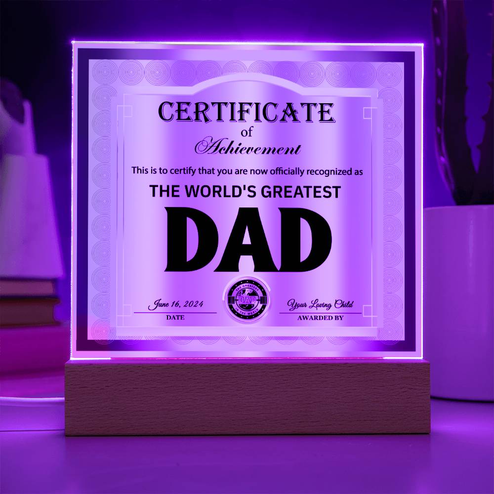 Dad Gift-Officially Recognized-Square Acrylic Plaque