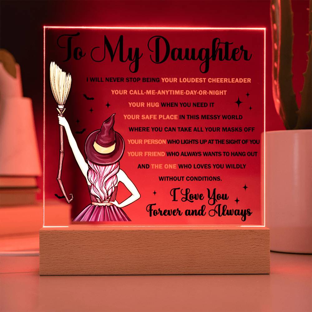 Daughter Halloween  Gift - Your Friend - Acrylic Square Plaque with Available Night Light