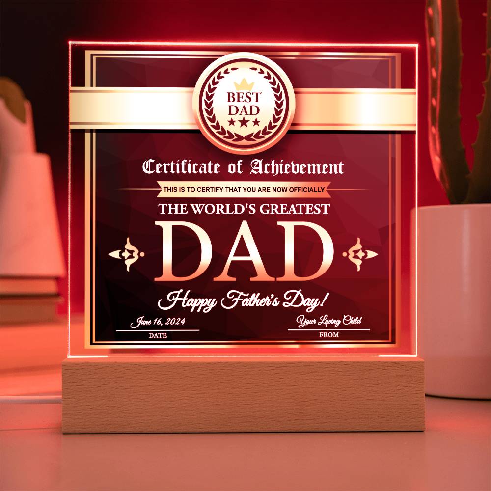 Dad Gift-Your Loving Child-Square Acrylic Plaque