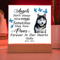 Black White Blue Eye Husky Memorial Square Acrylic Sign Plaque