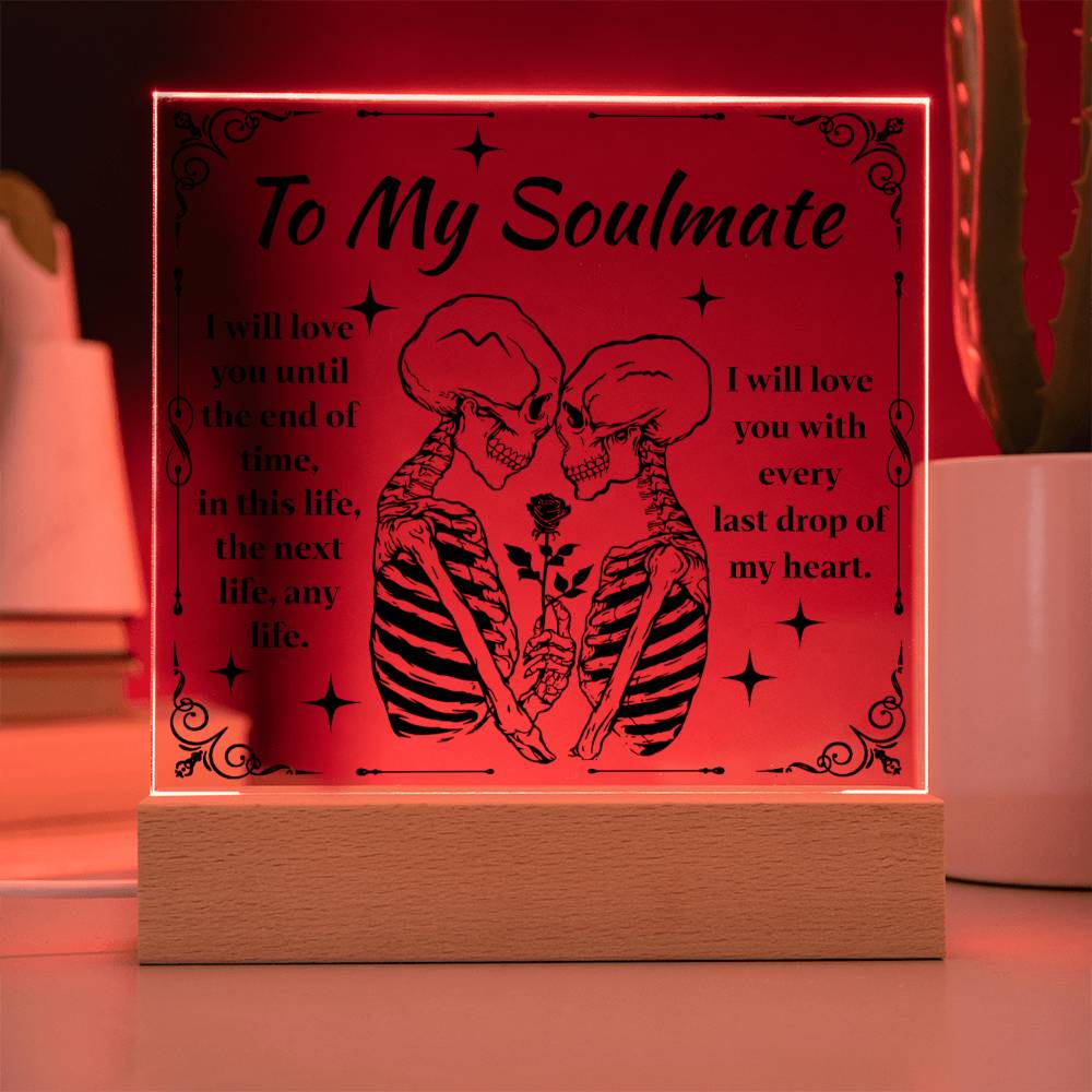 Soulmate Halloween Gift - End of Time - Acrylic Square Plaque with Available LED Night Light