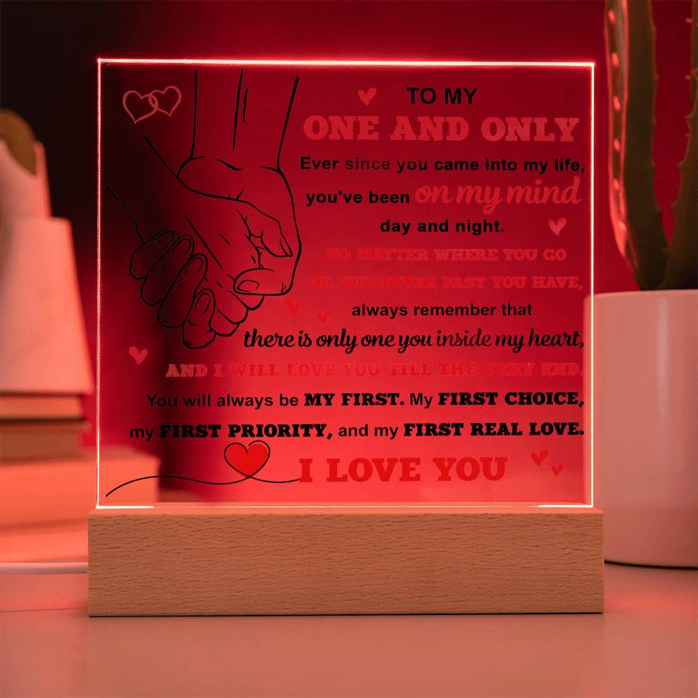 Soulmate - To My One and Only - LED Acrylic Plaque Table Top Display