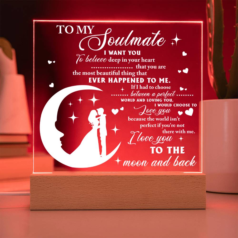 Soulmate - Most Beautiful Thing - LED Acrylic Plaque Table Top Display