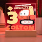 Personalized Night Light for Boy's Room - Construction Kid