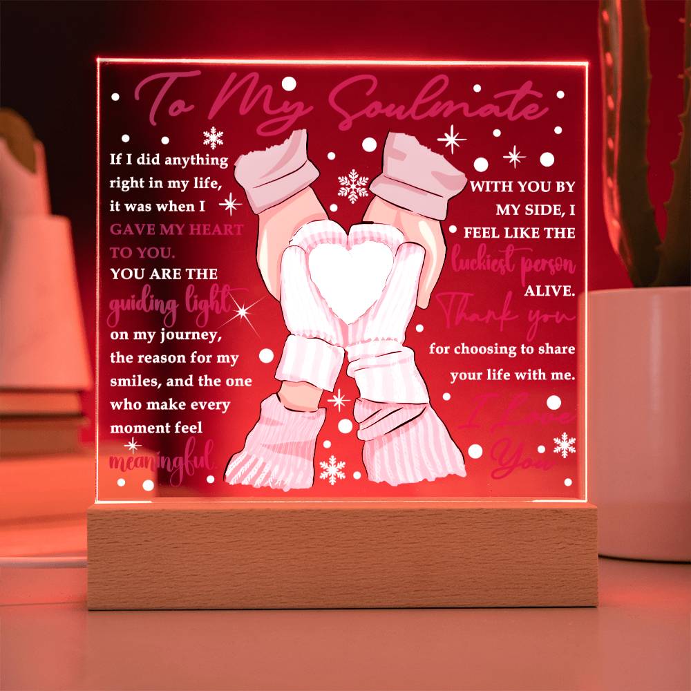 Soulmate Gift - By My Side - Square Acrylic Plaque