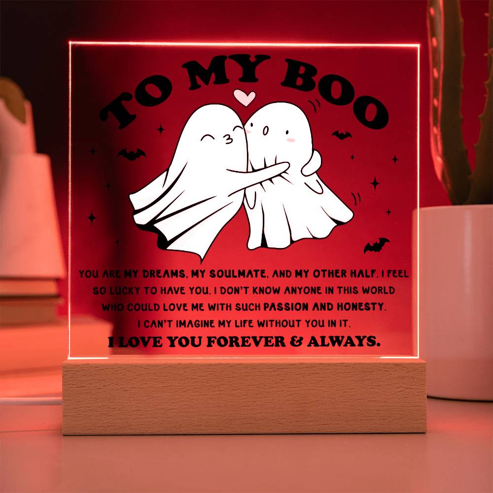 Soulmate Halloween Gift - My Other Half - Acrylic Square Plaque with Available Night Light