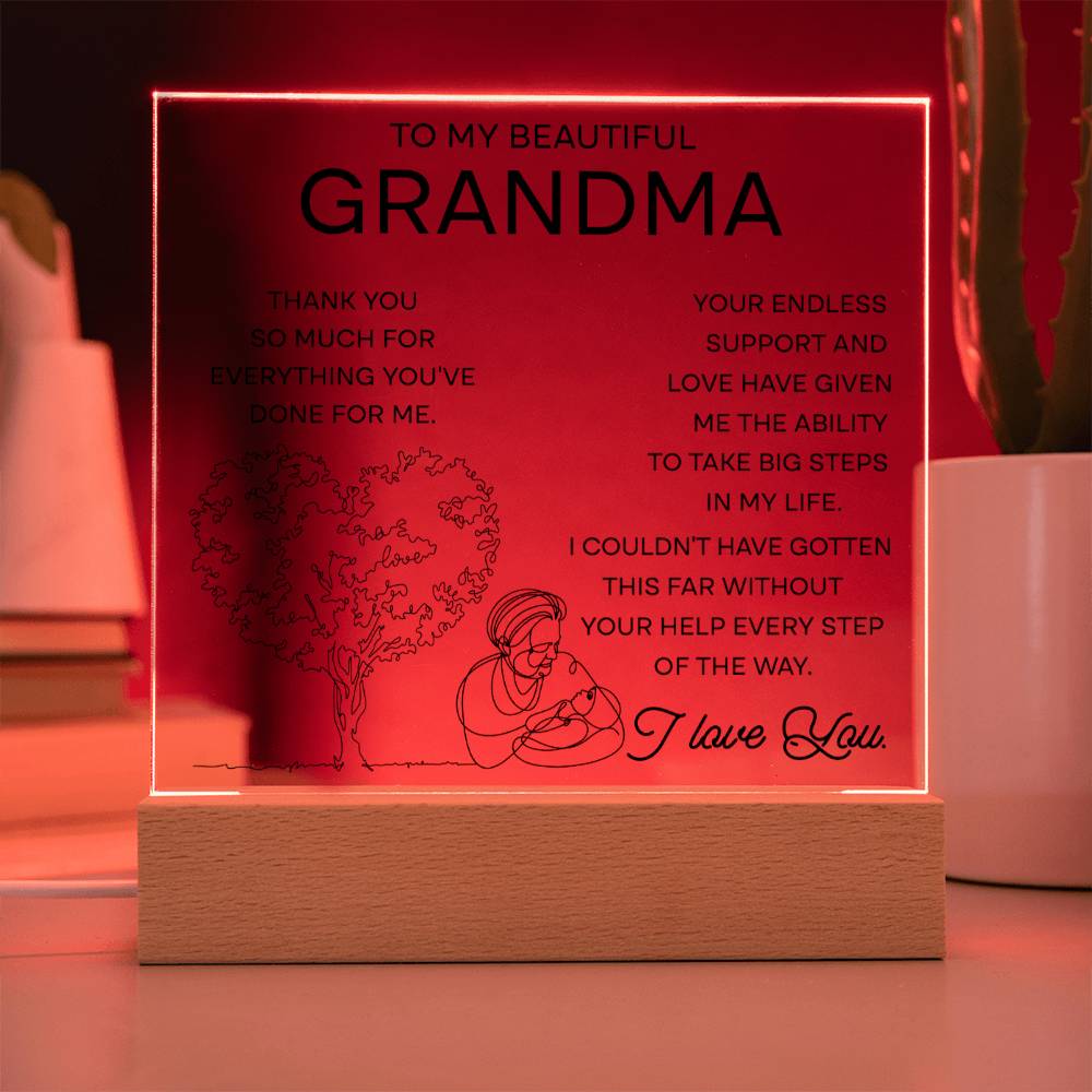 Grandma Gift - Acrylic Sign Plaque -Your Endless Support