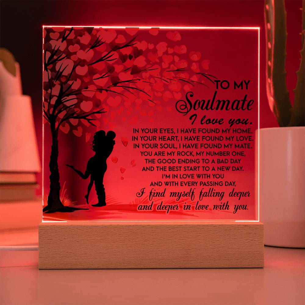 Soulmate - Falling Deeper in Love - LED Acrylic Plaque Table Top Display