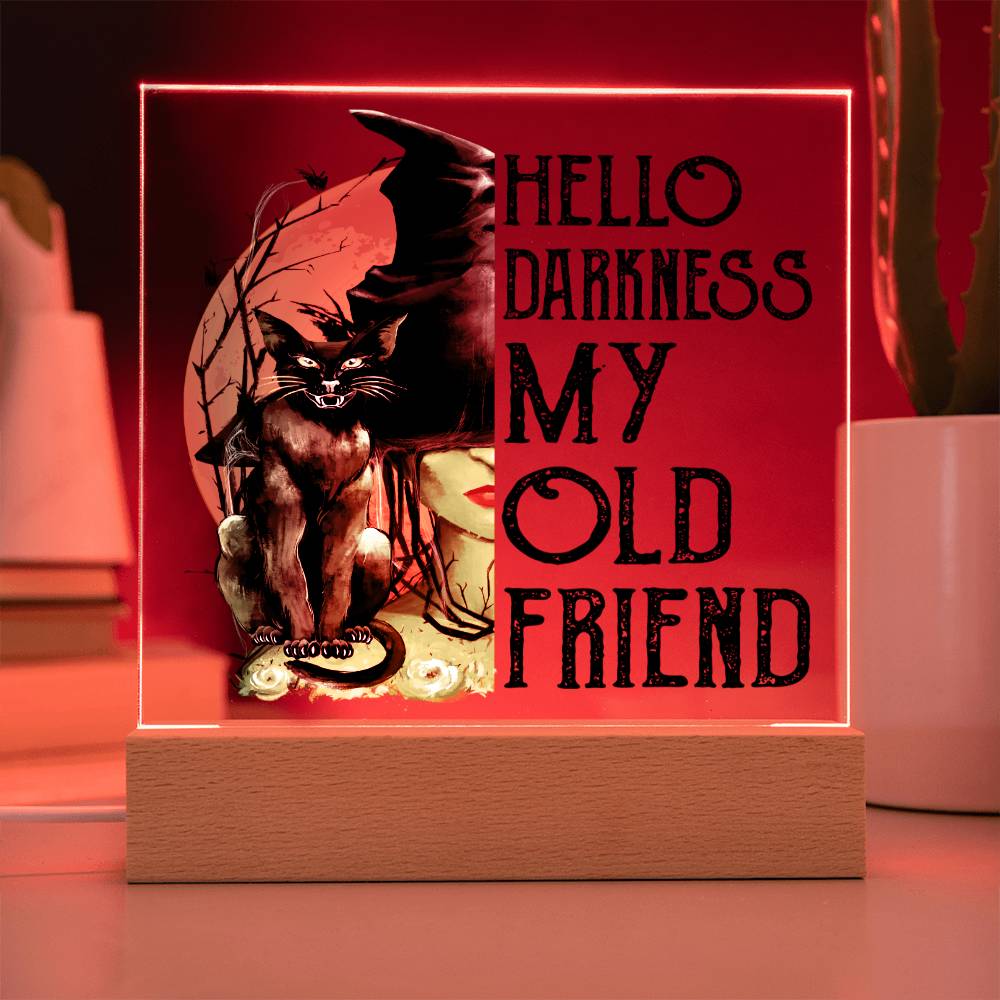 Halloween Gift - My Old Friend - Acrylic Square Plaque with Available LED Night Light