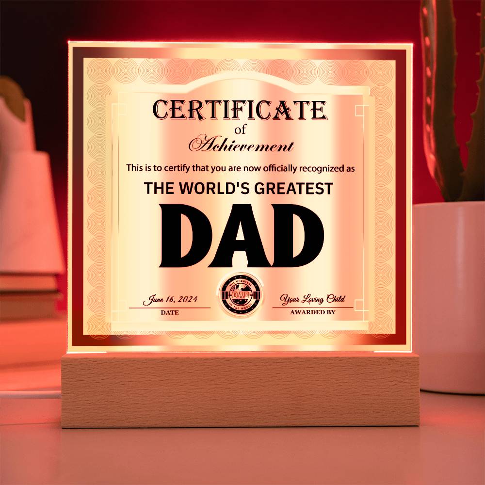 Dad Gift-Officially Recognized-Square Acrylic Plaque