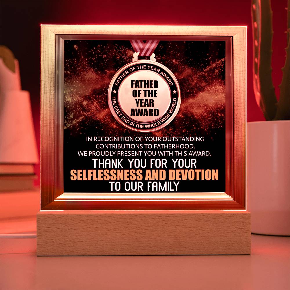 Dad Gift- Dad Of The Year-Square Acrylic Plaque